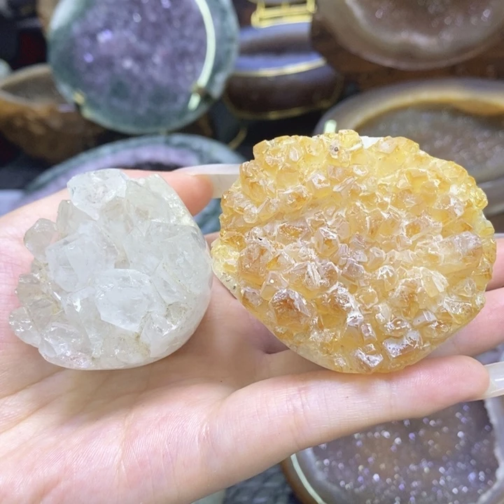 未镶嵌珠宝半成品紫晶双彩手捧花