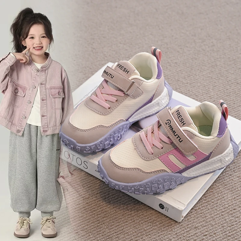 ABC女童鞋子2025春秋新款儿童洋气德训鞋小女孩榴莲防滑底运动鞋