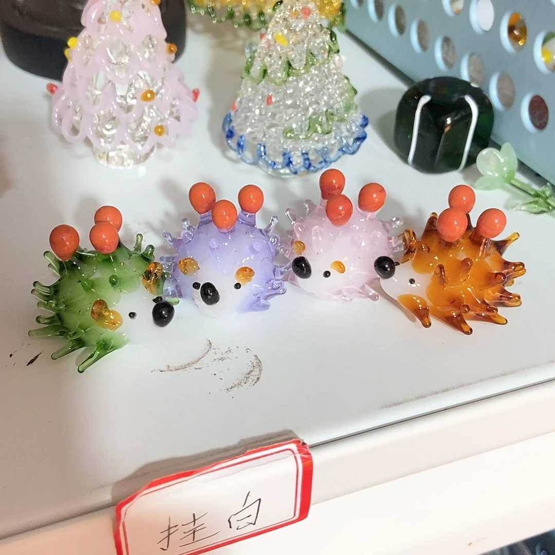 琉璃手工艺品奕*刺猬四只