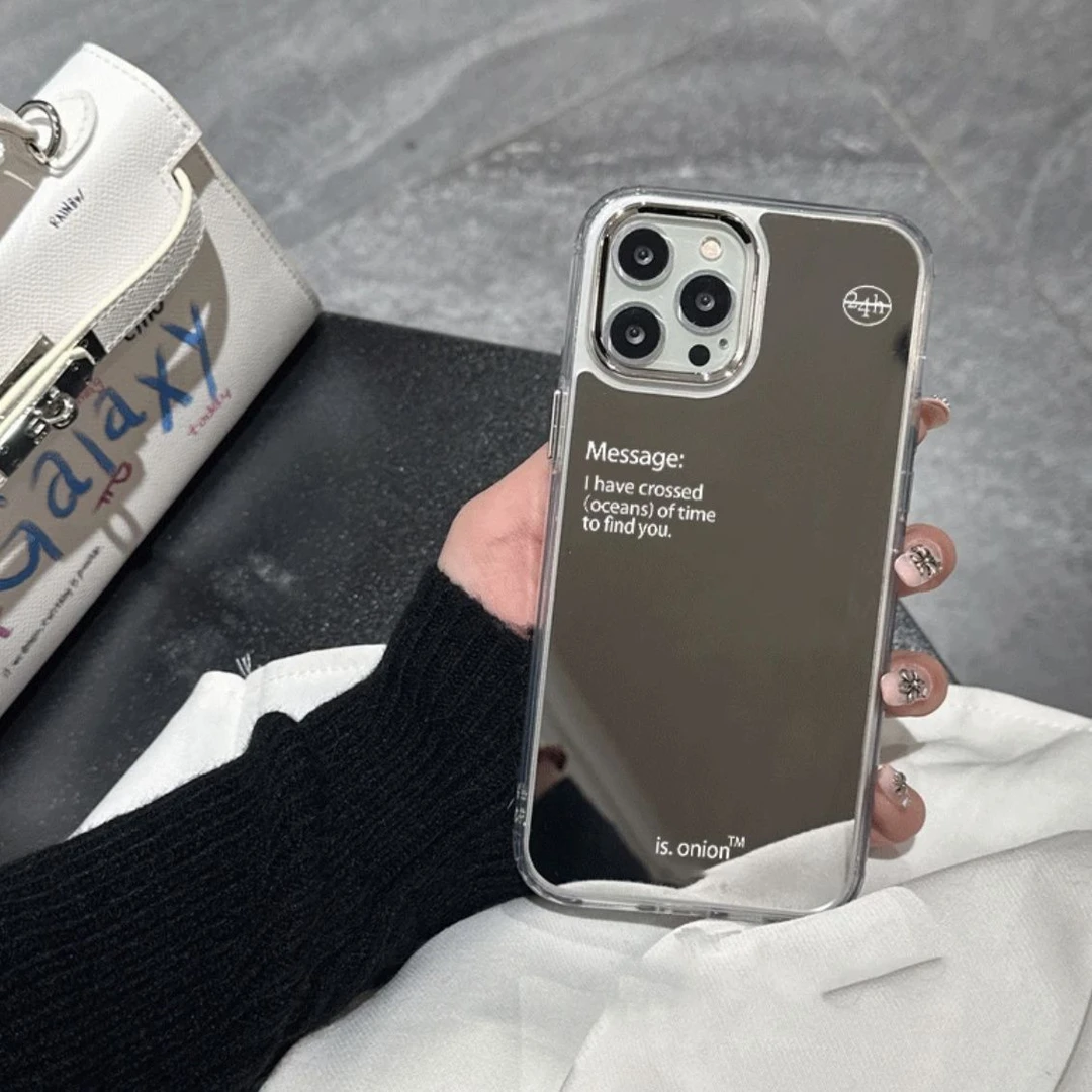 简约15适用苹果16promax镜面手机壳13P银框iPhone14防摔ins风壳78