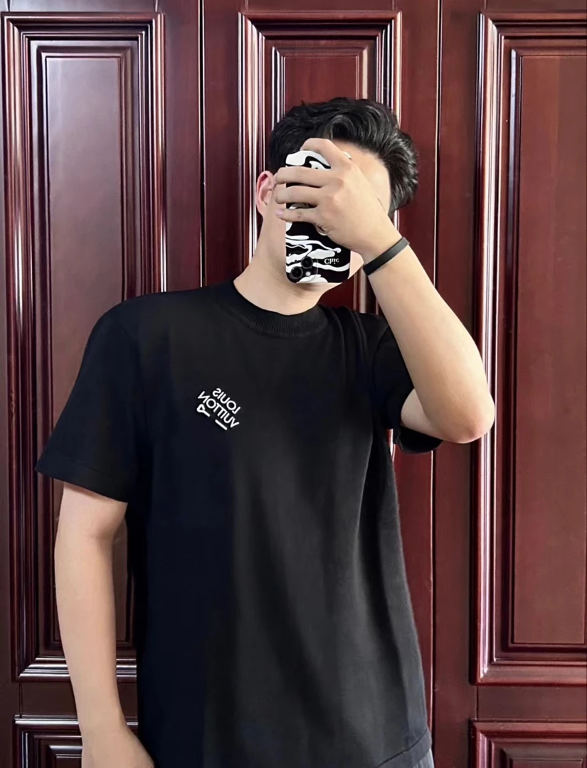 未使用 LouisVuitton/路易威登 HL 胸前logo印花短袖T恤HNN42W
