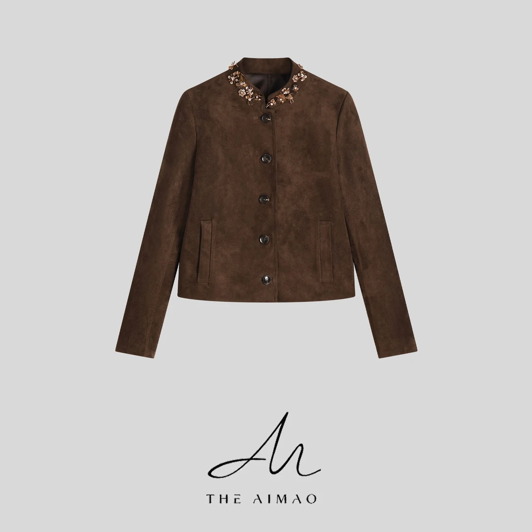 【THE AIMAO】"摩登古雅“厚实麂皮绒面精致时髦显瘦外套XYX82838