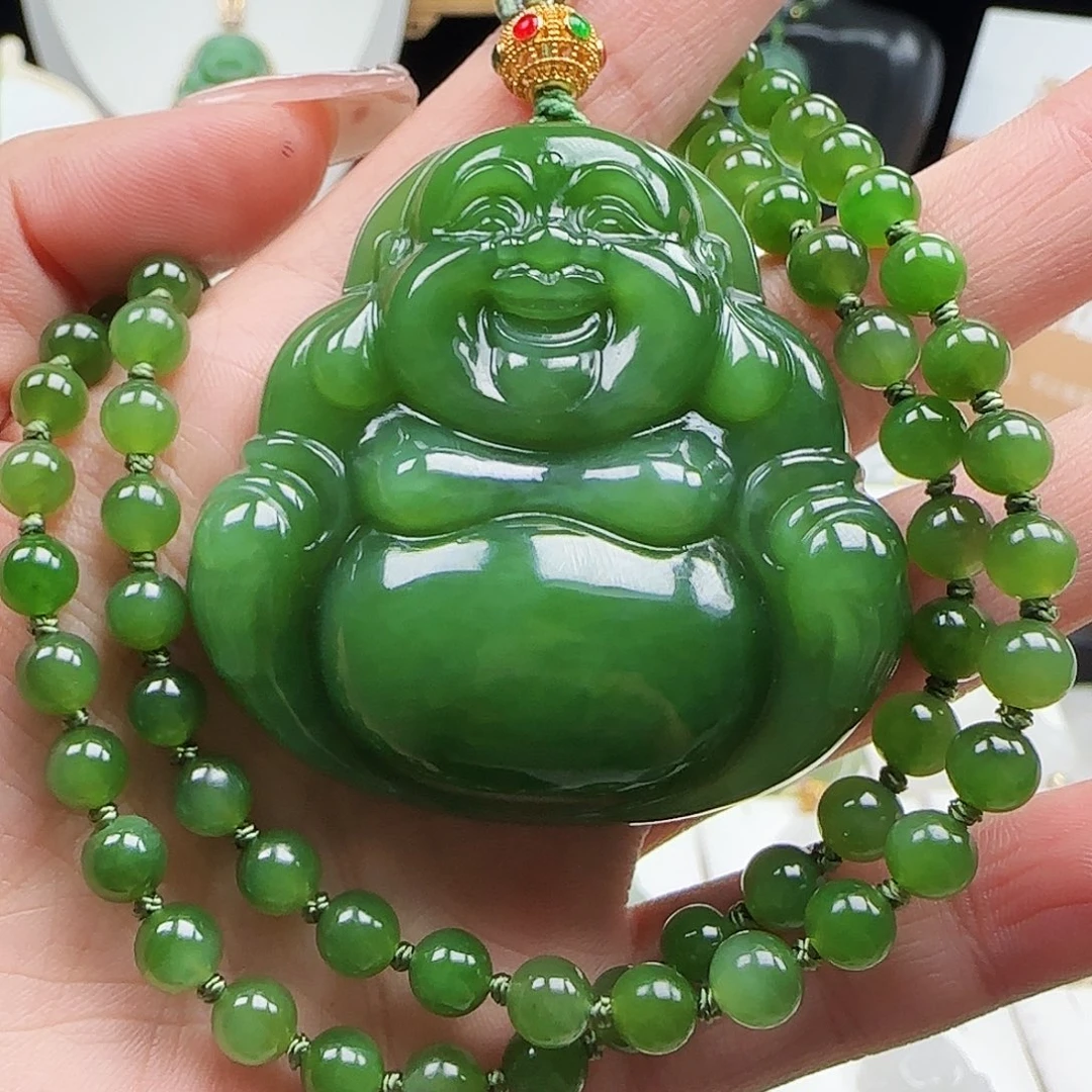 和田玉足金镶嵌颈饰52