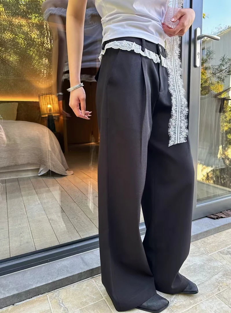 【JINJIN】202夏季新款小众设计款蕾丝长裤（2730）NO退NO换