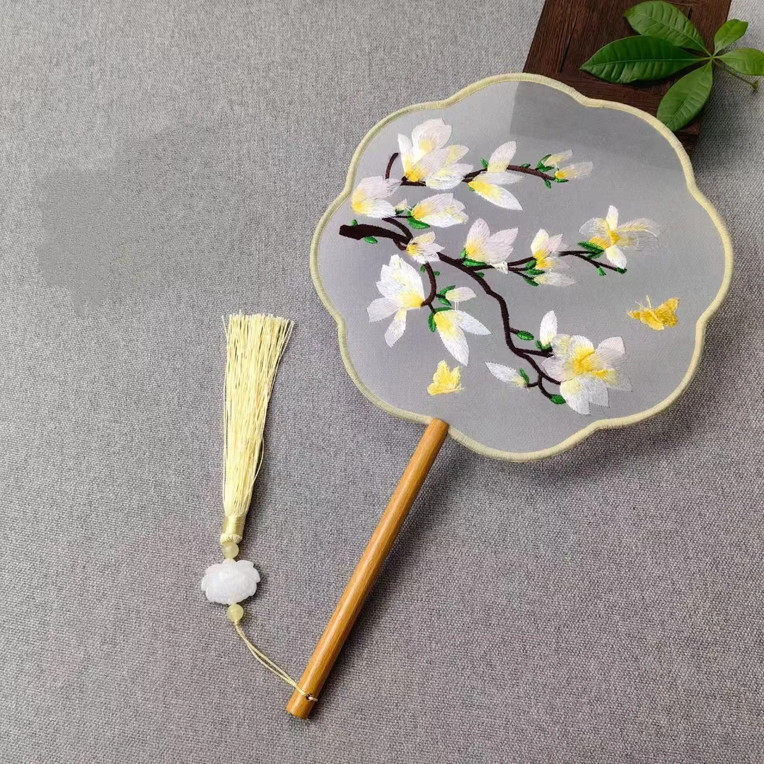 老师同款中式古风宫扇 中国风团扇双面刺绣舞蹈扇