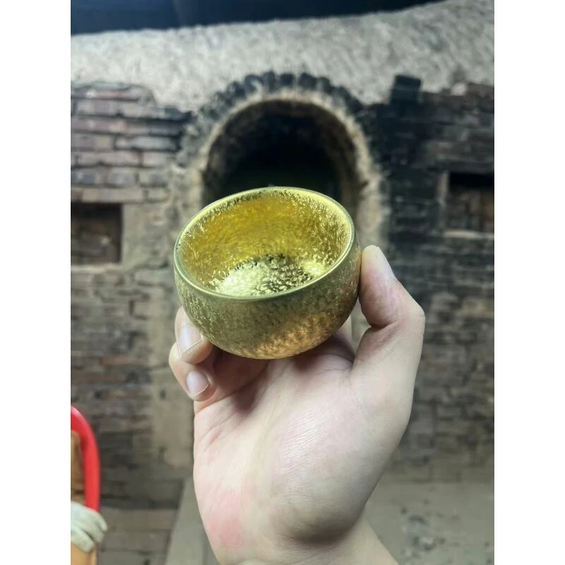 双面金 金色禅定 高端建盏主人杯