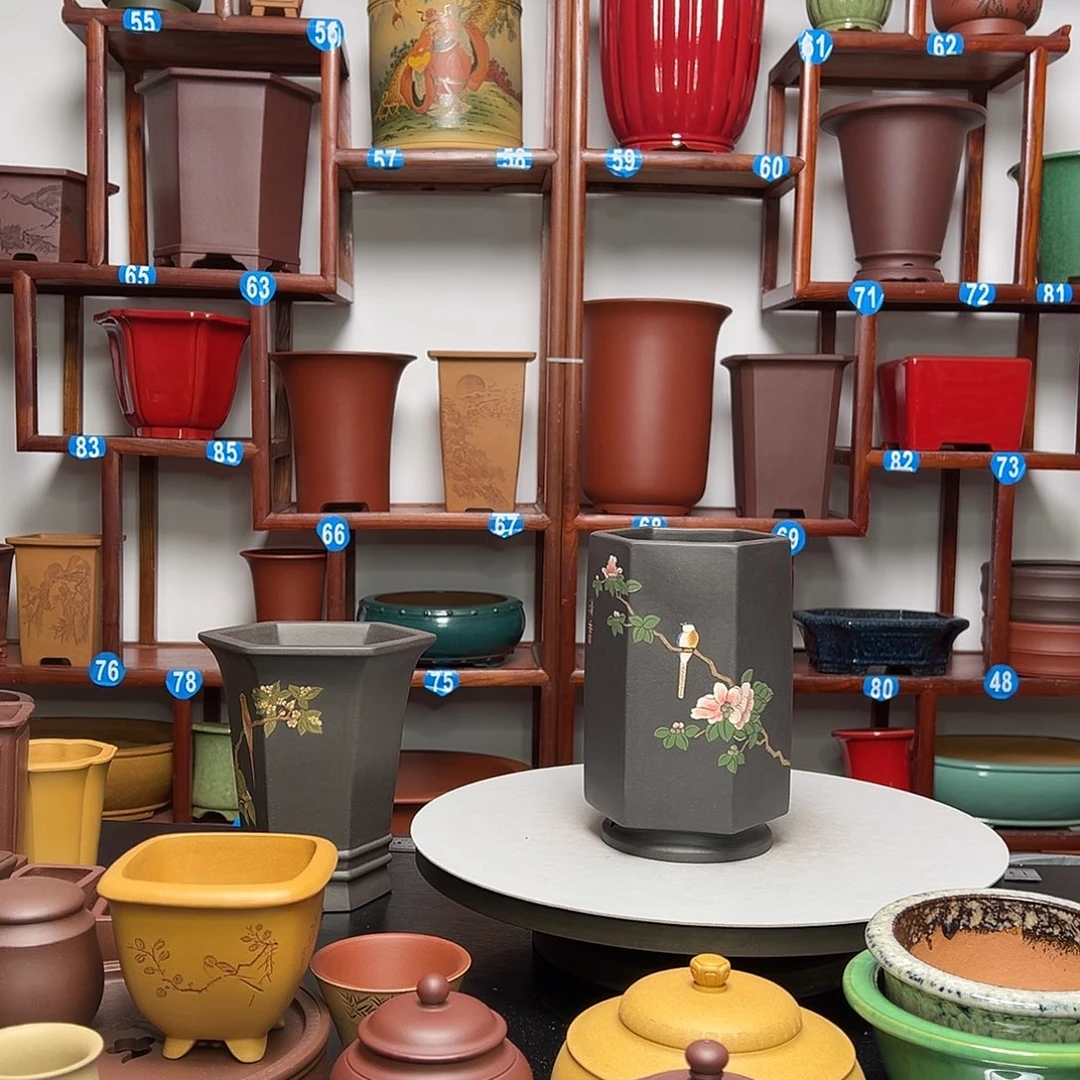 紫砂花盆卍*霞六方花盆