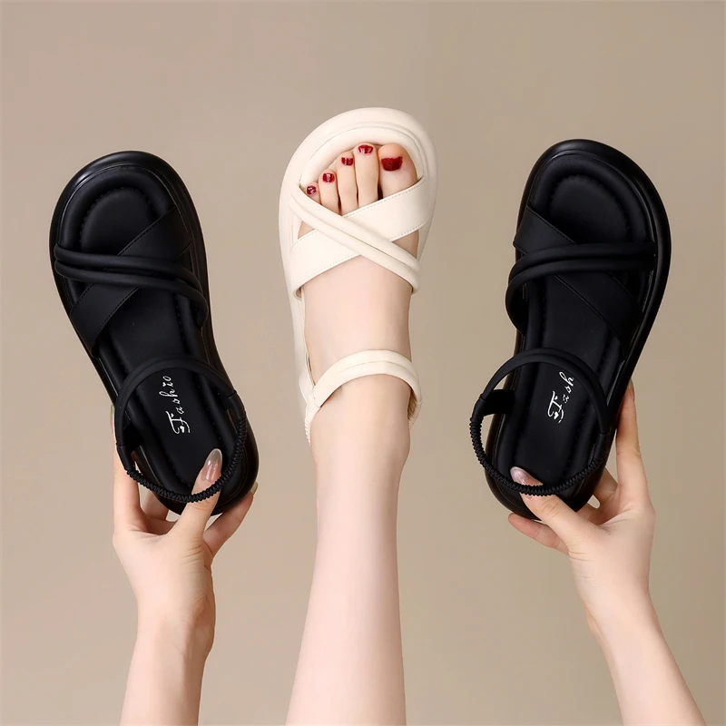 凉鞋女款2025新款爆款平底百搭夏季外穿舒适软底防滑出游大码41