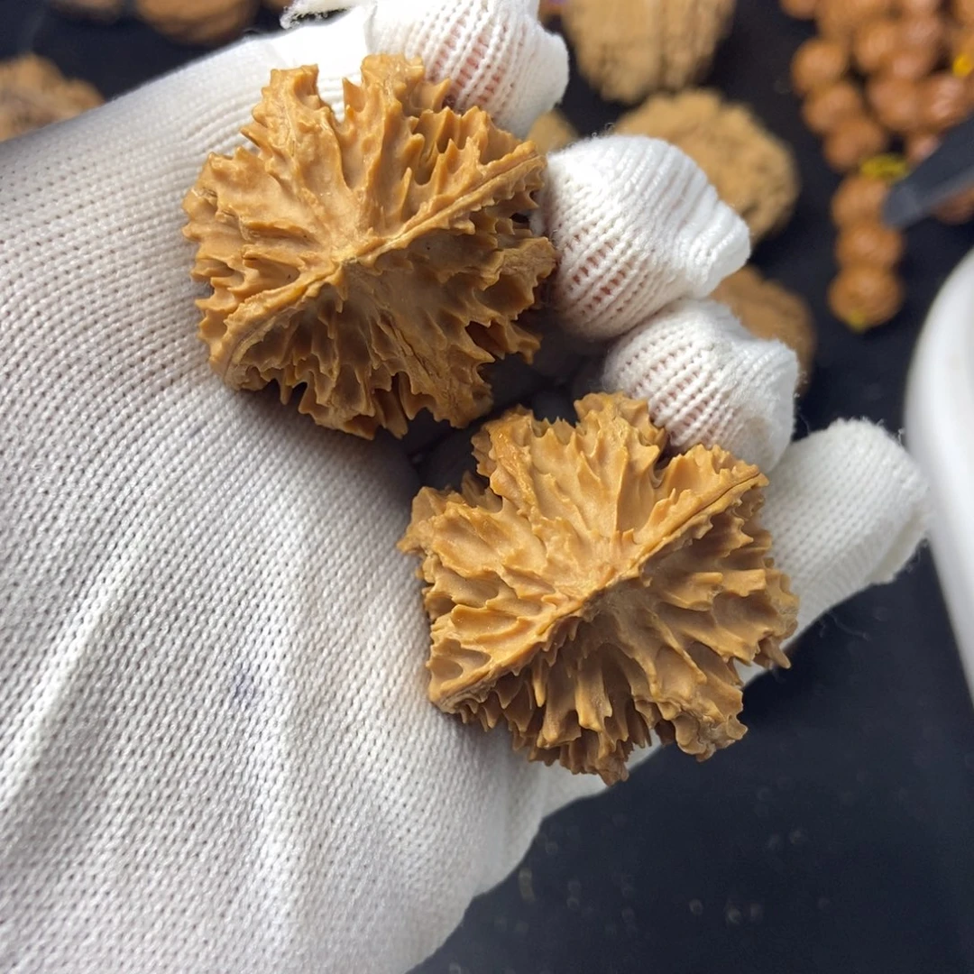 桃核把件秦岭核桃雪花34+