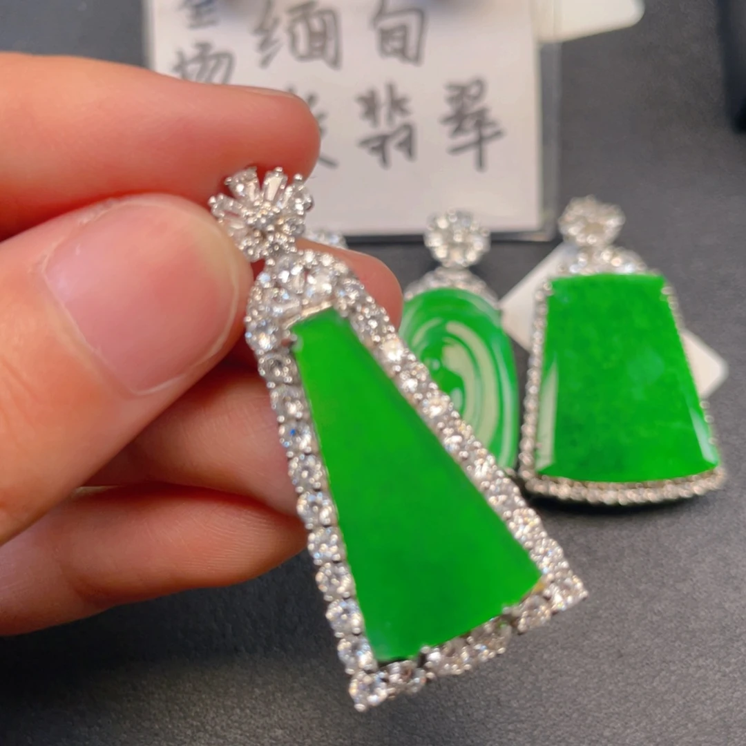 吊坠(不含链)银S925镶嵌翡翠