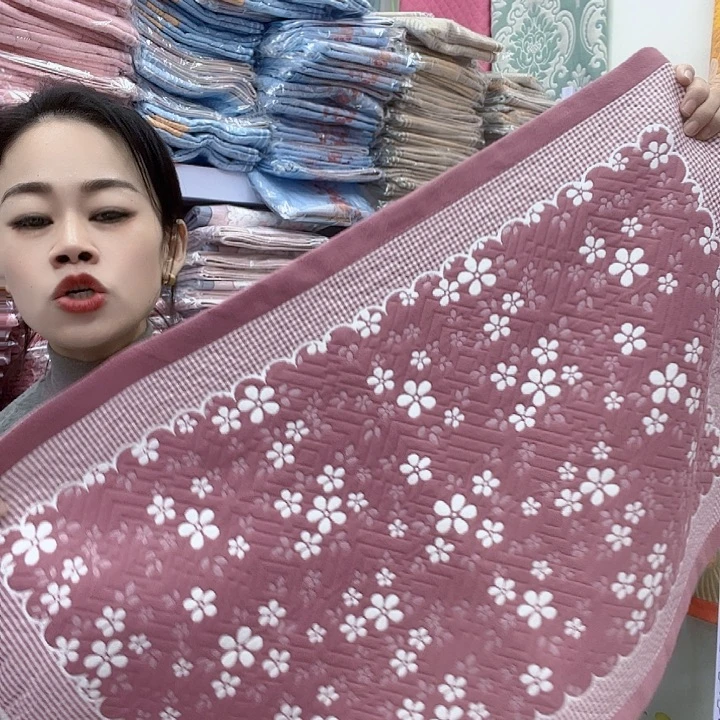 棉豆沙色雪花纯棉