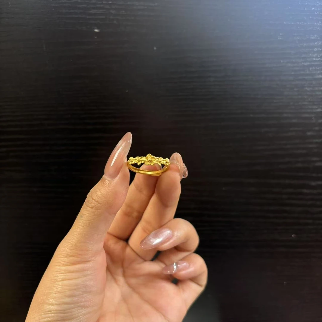 A41-中缅贸易简约花朵戒指