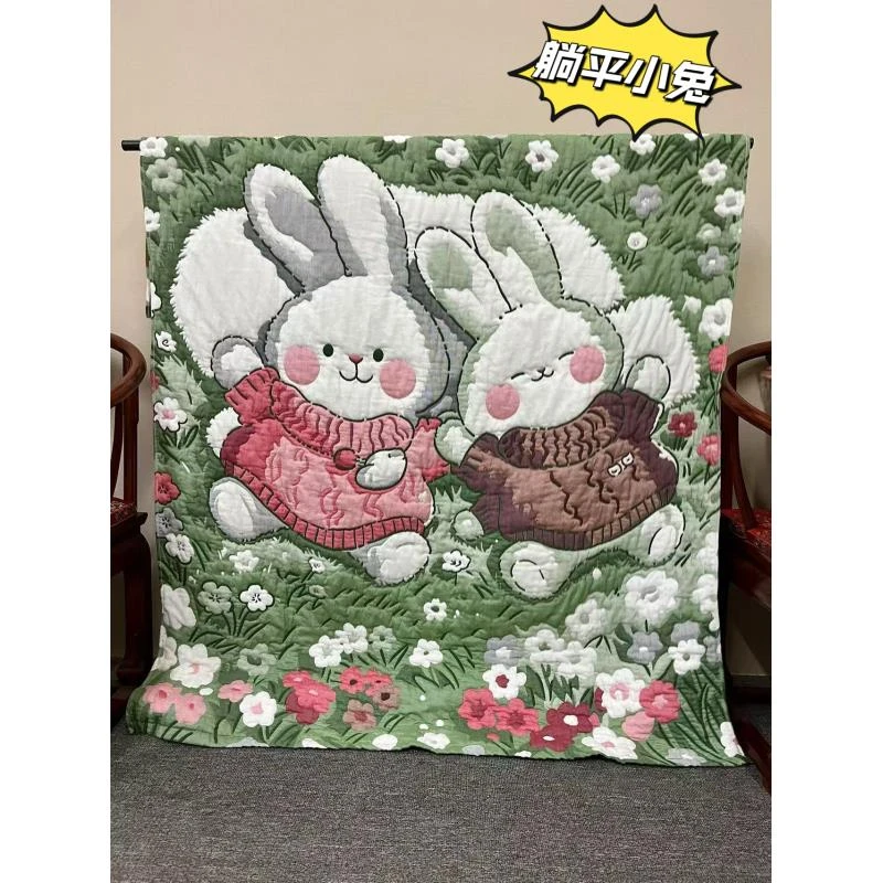 【躺平小兔】150*200  A类全棉纱布云朵泡芙被