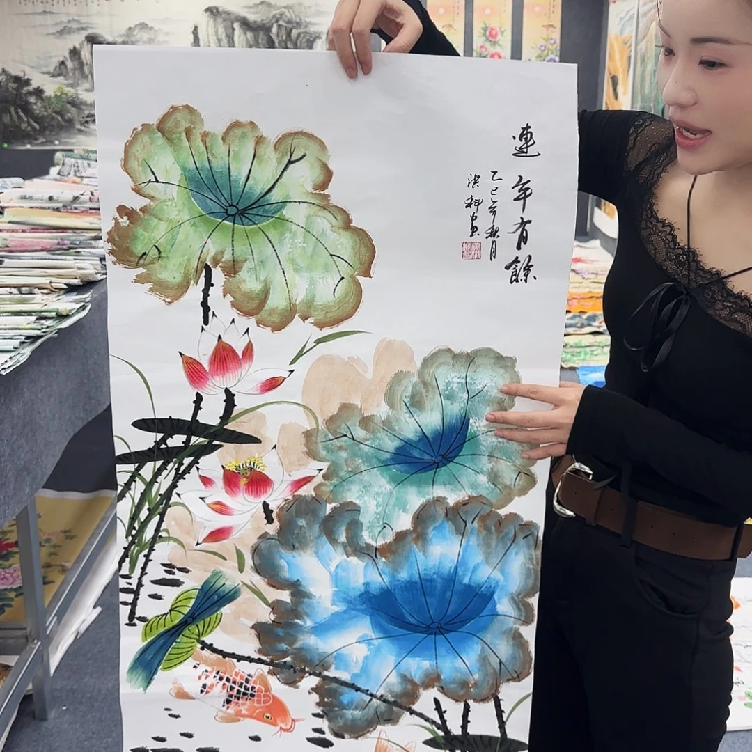 国画作品小姐姐放漏中