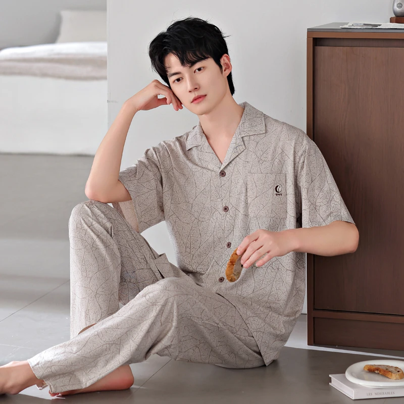 【凉感莫代尔棉】睡衣男莫代尔套装夏季凉感男士家居服青年中年男生