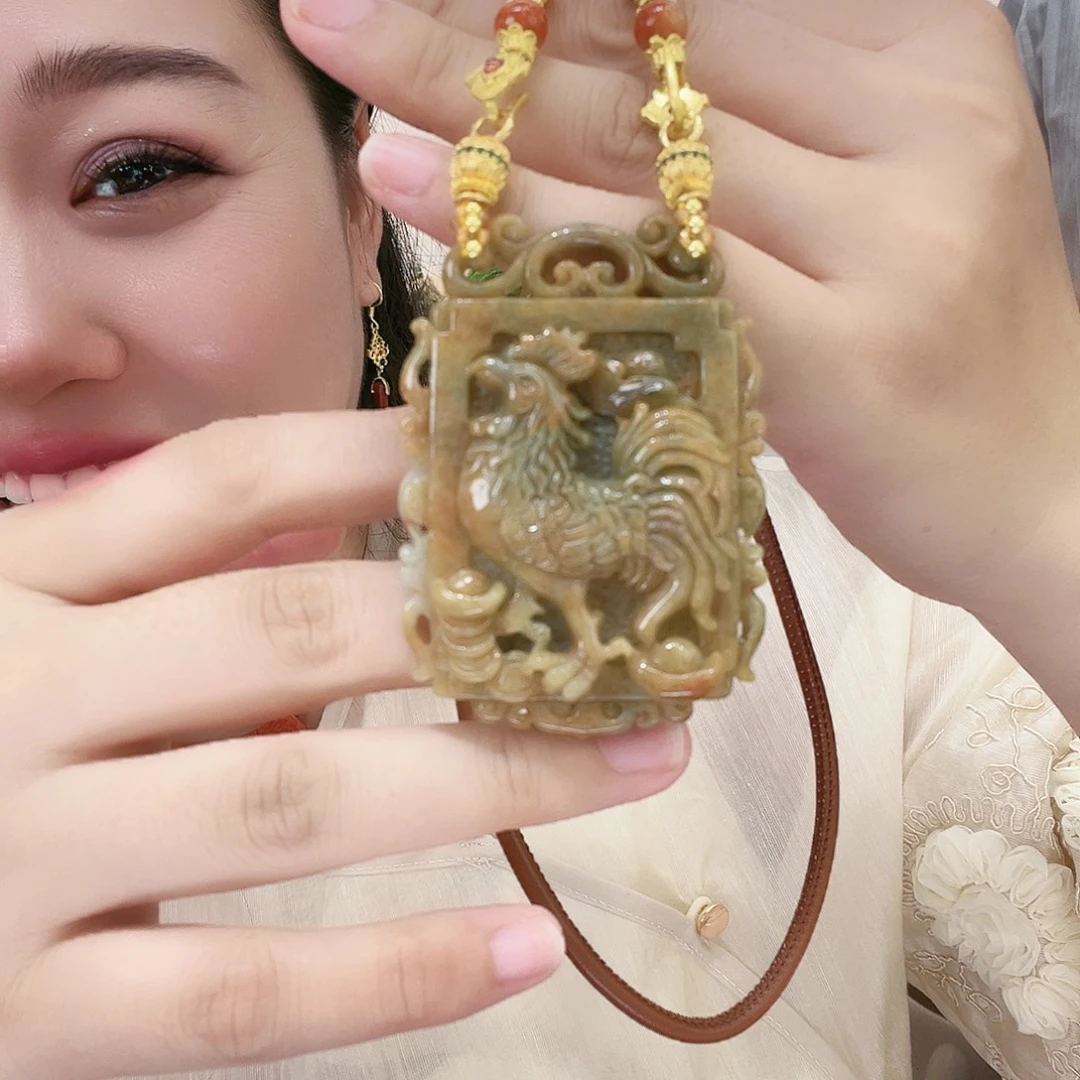 翡翠合金吊坠(赠链)国风