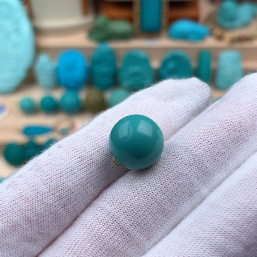 绿松石未镶嵌圆珠12.6