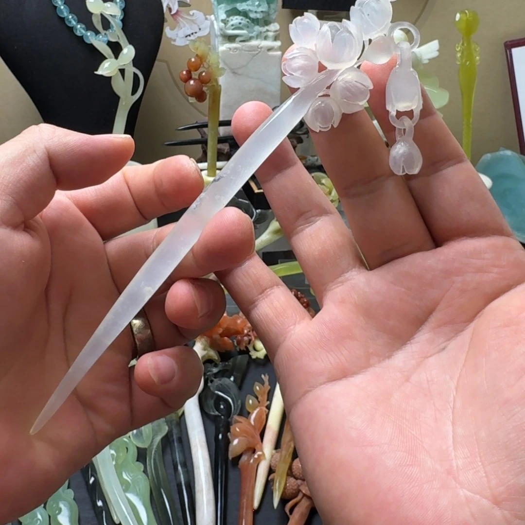 蛇纹石玉未镶嵌发饰