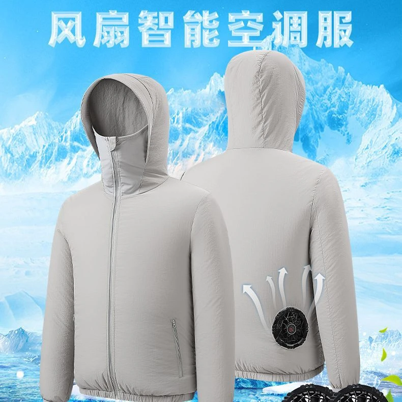 夏季防晒衣空调服防暑情侣款旅游户外带风扇的衣服防晒服