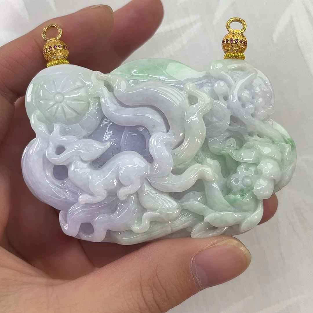 翡翠合金吊坠(赠链)国风