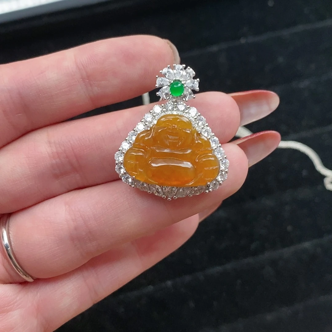 翡翠银S925镶嵌颈饰₍****天然翡翠