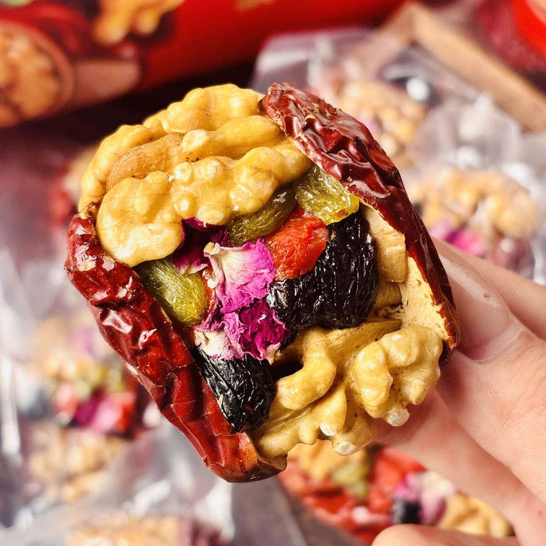 红枣夹核桃6种新疆食材五重口感脆香糯甜绵不掉渣不嗝牙一盒规格