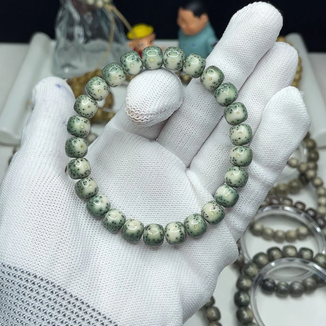 星月菩提手串9mm 绿背通体