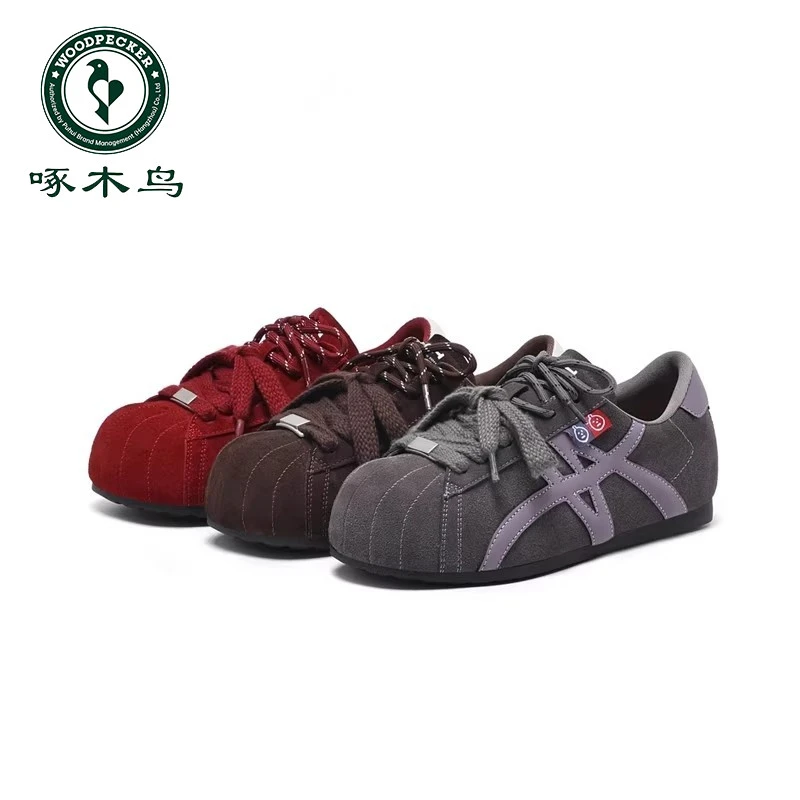 啄木鸟复古软底德训鞋女款秋季新款时尚休闲鞋防滑女鞋休闲鞋女