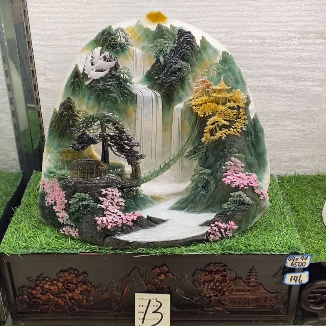 凤***流玉意境山水手工雕刻