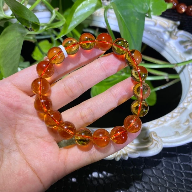 巴西暴力黄水晶单圈11mm左右水晶手串