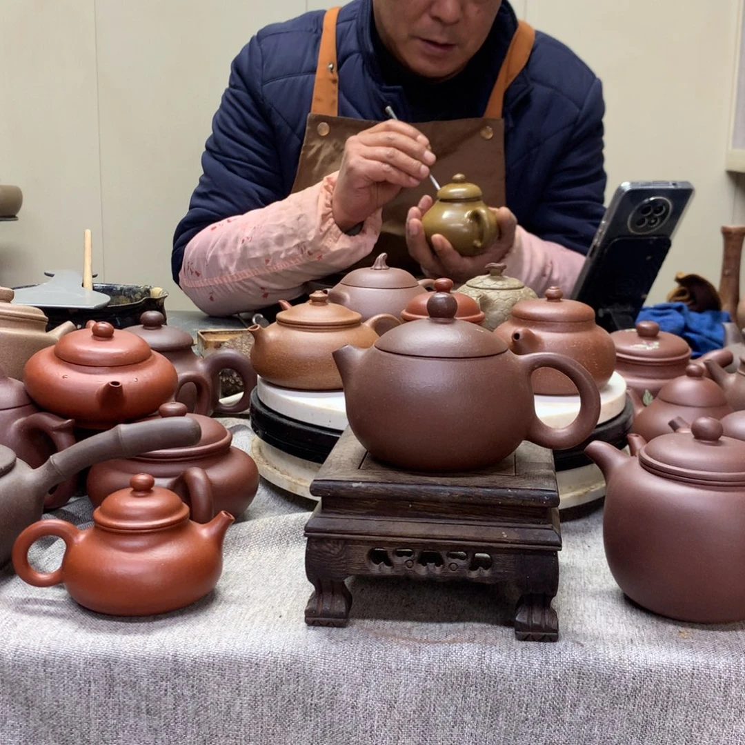 紫泥茶壶西施200 C半手工制作