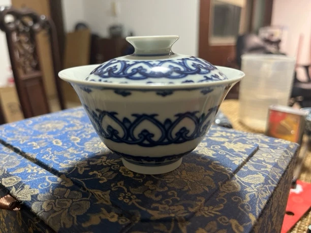 景德镇青花瓷宝相盖碗