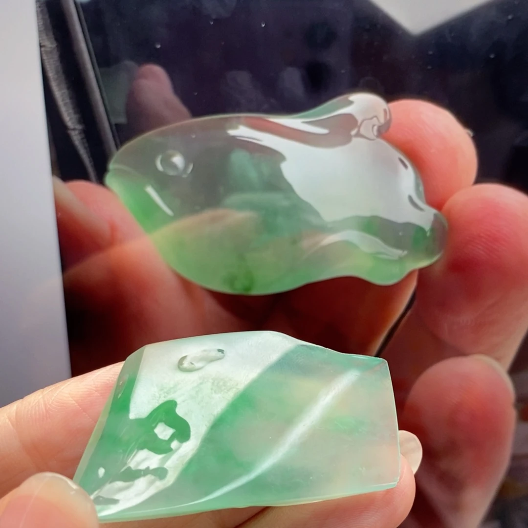 定制翡翠未镶嵌翡翠鱼