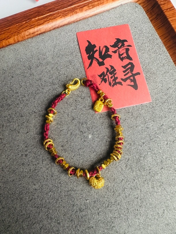 铜合金布艺手链 四角碎金盘缠金手链手串diy手链手工编织定制款