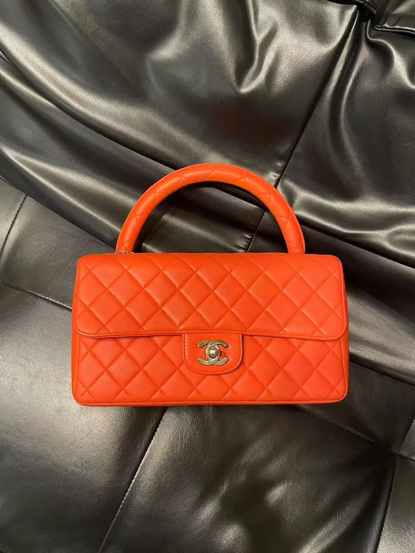 95新 Chanel/香奈儿 舍得 Chanel 红银Kelly Coco handle手提包