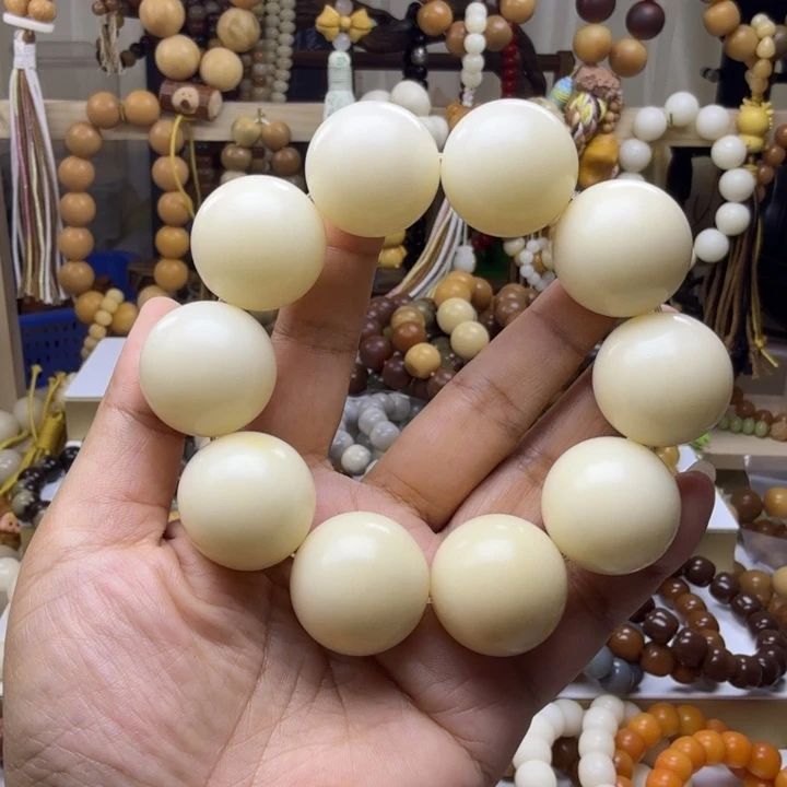 手串菩提根/象牙果卡25天然汤圆微微瑕