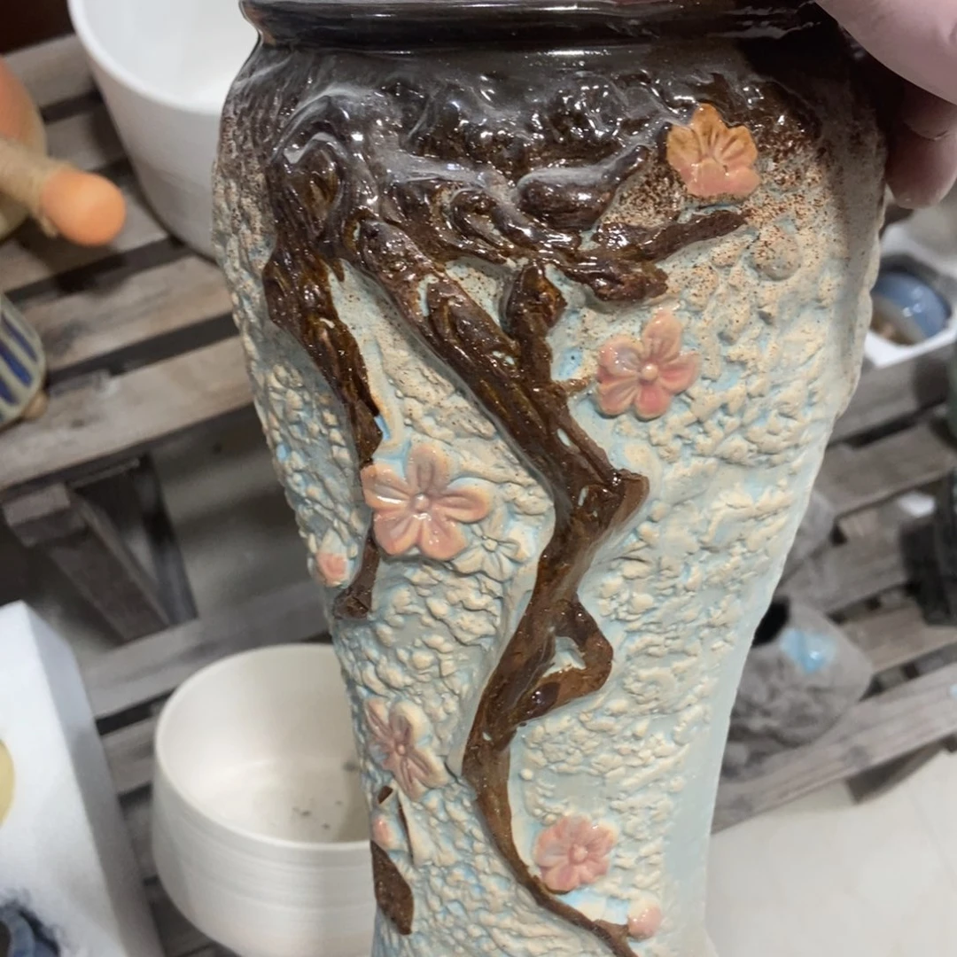 红陶高温陶瓷花盆