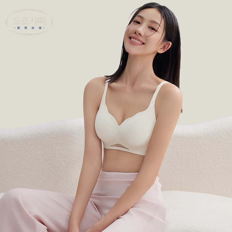 【芮缇妈】云朵暖绒网纱软支撑内衣无痕BC杯女士文胸大胸可穿