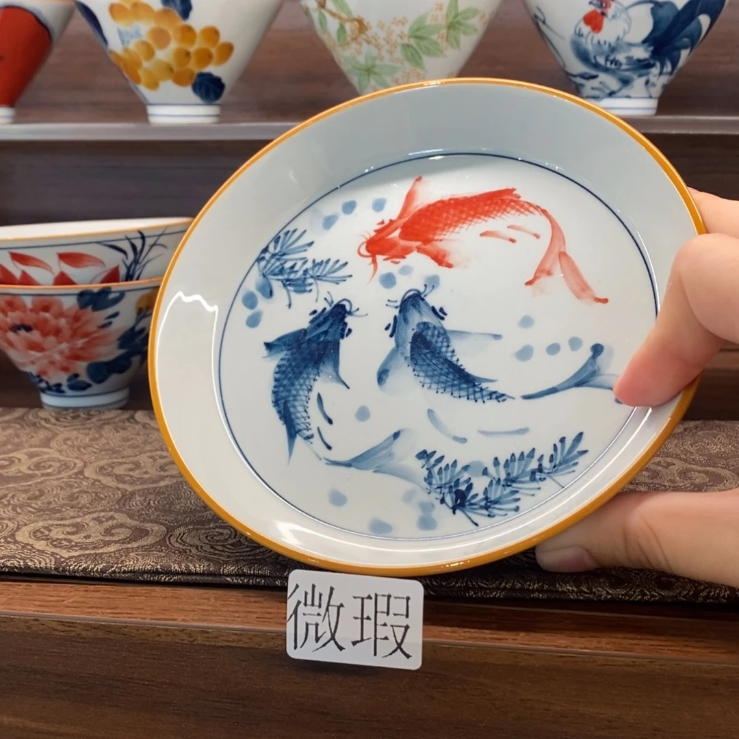 釉下彩老陶泥手工绘制
