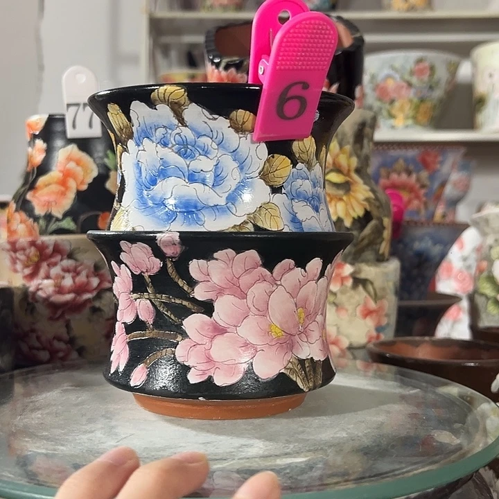 景德镇幸运花盆手绘韩式花盆