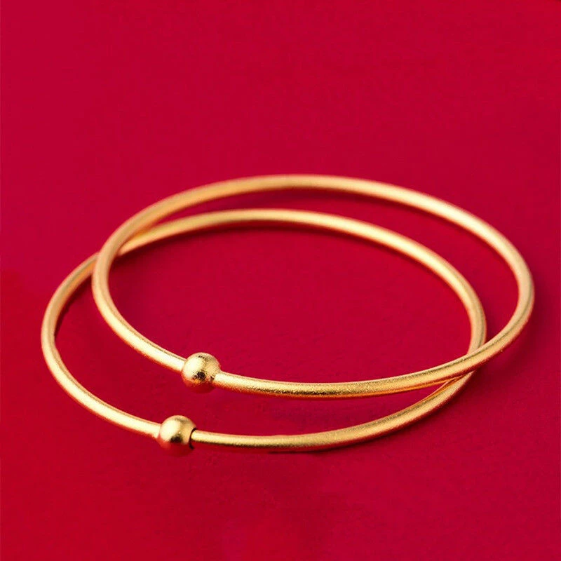 铜合金手镯 开口万能磨砂手镯女可打开diy串珠搭配大孔隔珠手镯