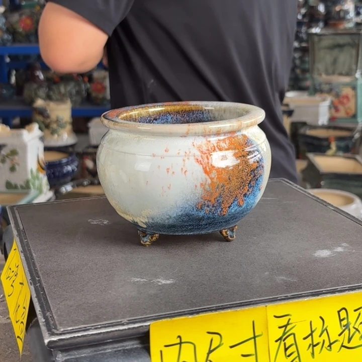 过***刻。一风堂石湾花盆 无孔 内10*8