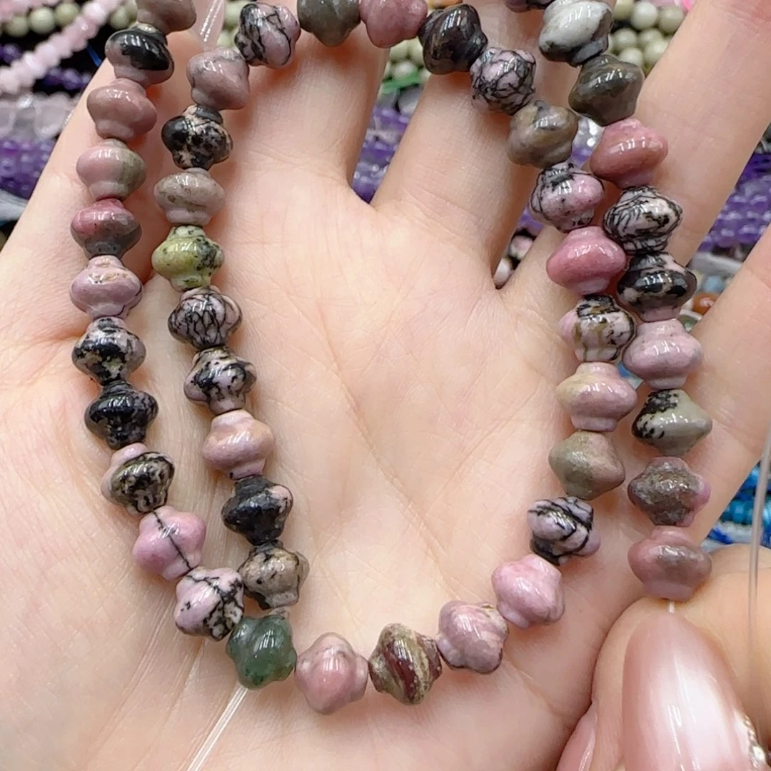 玛瑙/玉髓未镶嵌珠宝半成品蔷薇灯笼珠一条卡8