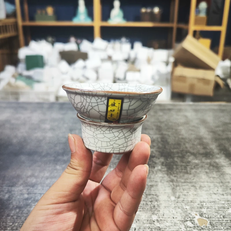 汝瓷大理石纹理茶漏过滤两件套