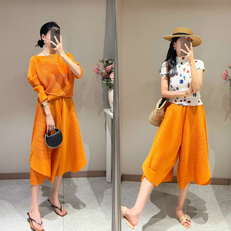 【韩女士穿搭】夏季新款经典玉米粒气质显瘦百搭上衣洋气套装加裤裙