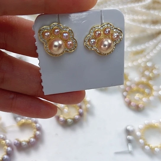 淡水珍珠耳饰未镶嵌