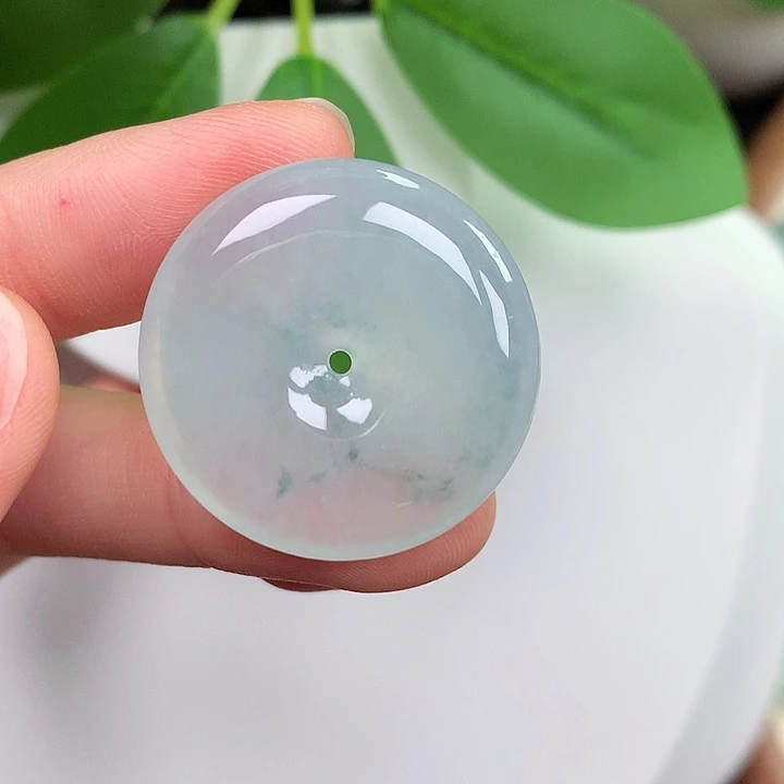 翡翠未镶嵌颈饰平安扣 27.6-5.9mm