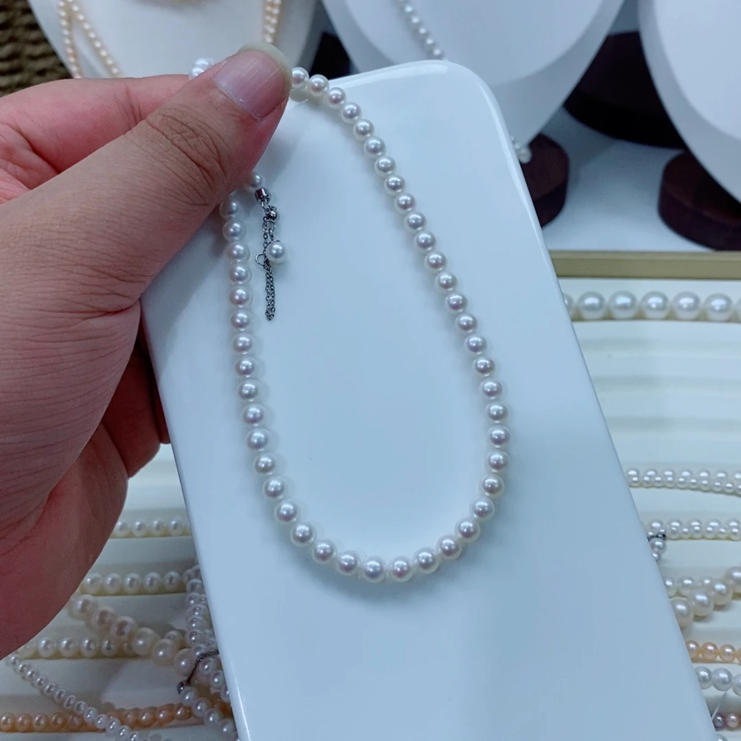 浅***妮淡水珍珠银S925镶嵌颈饰