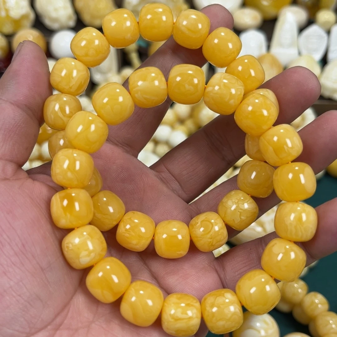 琥珀手链未镶嵌同料13mm两条一起