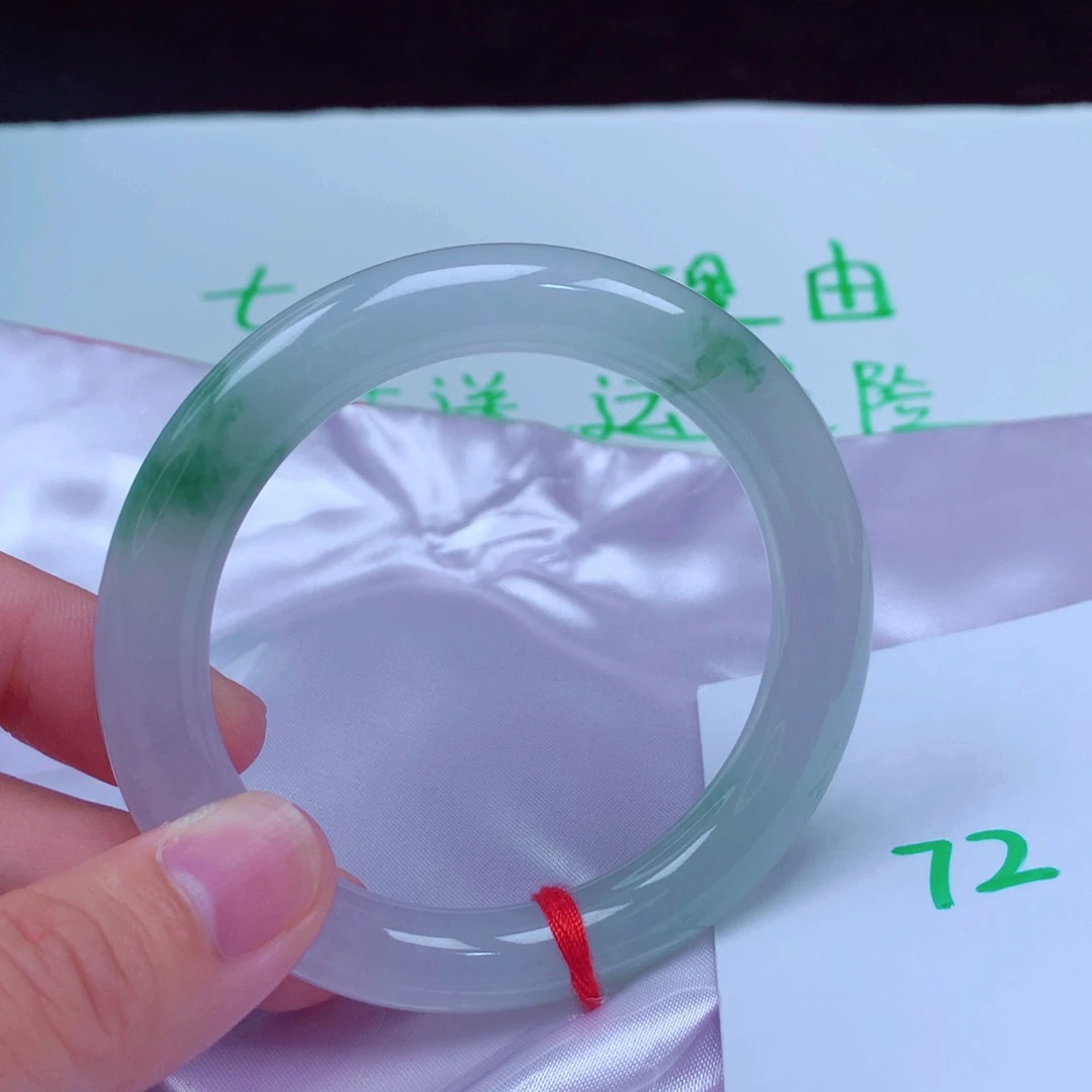 未镶嵌手镯翡翠缅甸天然A货翡翠手镯55.7圆条